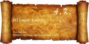 Allaga Kevin névjegykártya